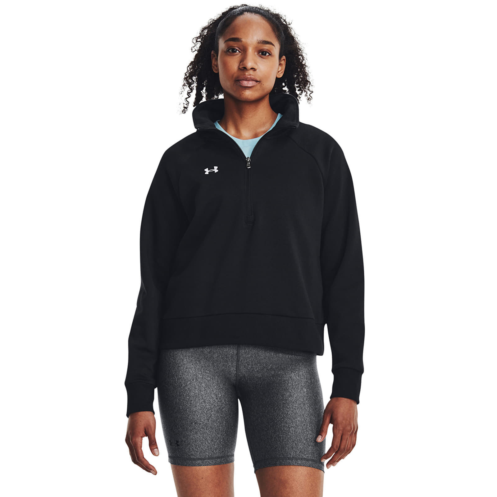 Mikina Under Armour Rival Fleece HZ Black/ White XS