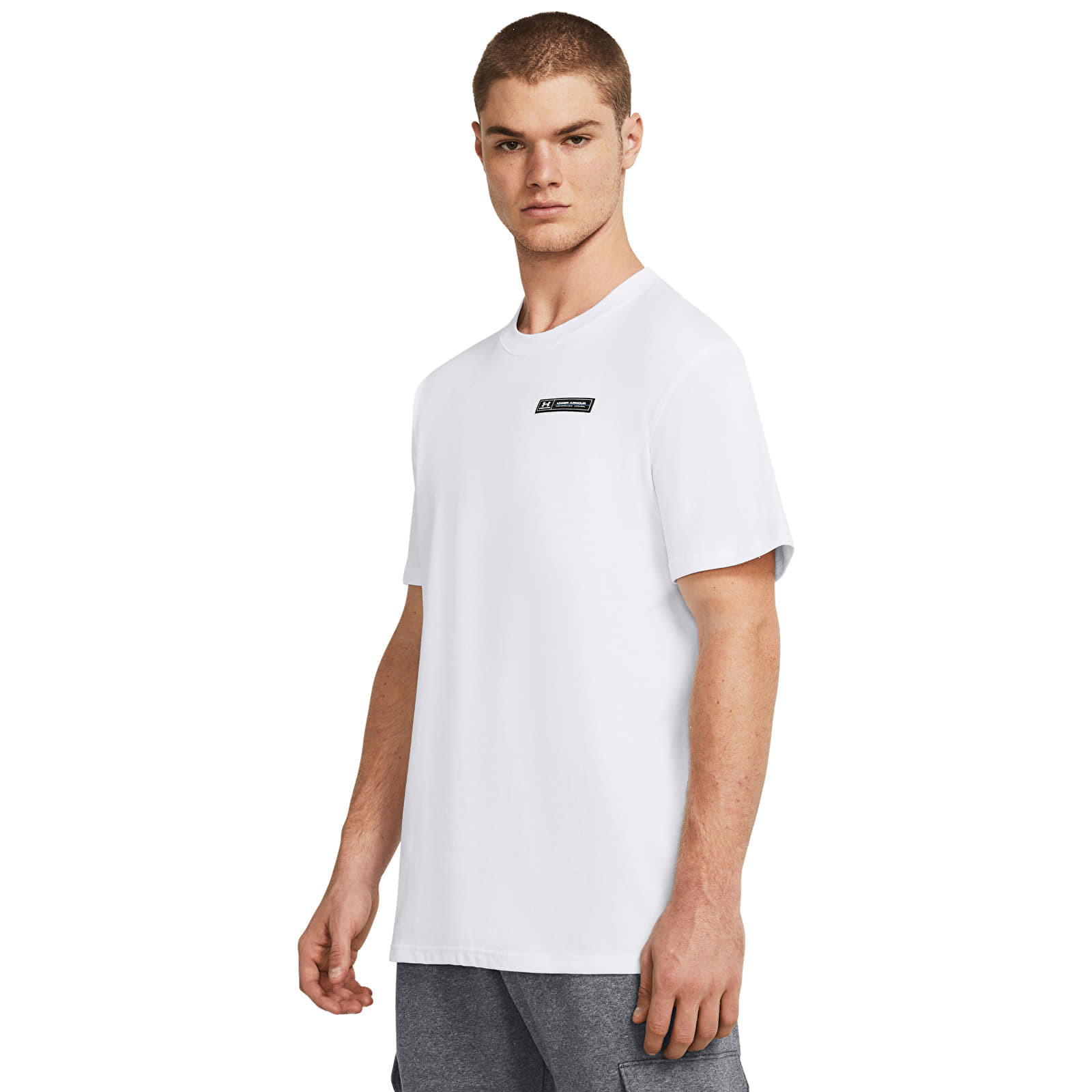 Tričko Under Armour HW ARMOUR LABEL SS Tee White/ Black M