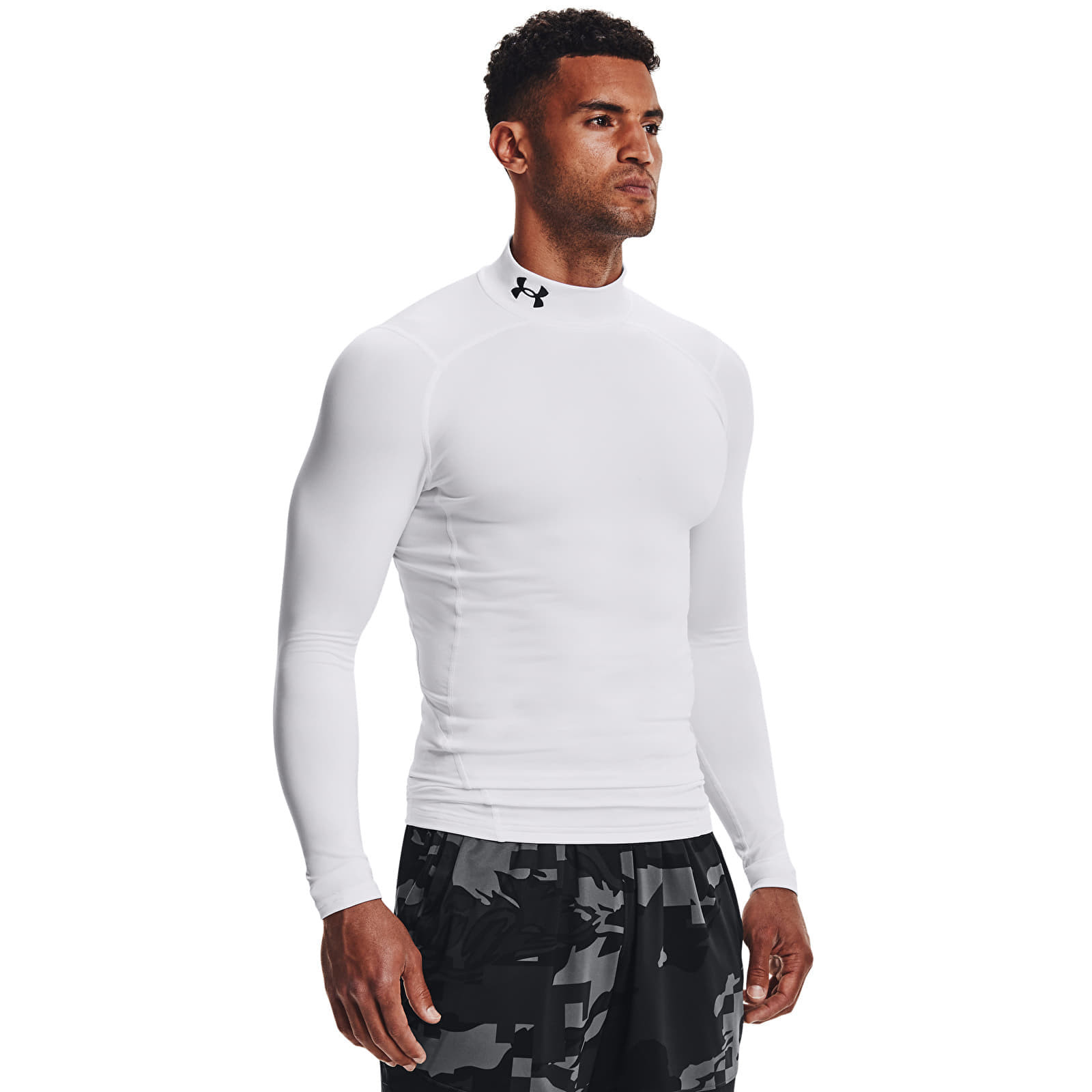 Tričko Under Armour CG Armour Comp Mock White/ Black S
