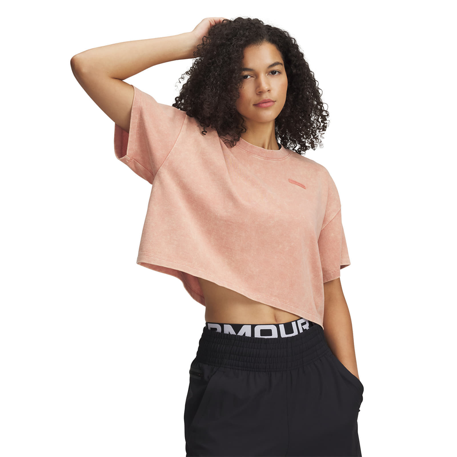 Tričko Under Armour HWT WASH SS Tee Canyon Pink/ Canyon Pink XS