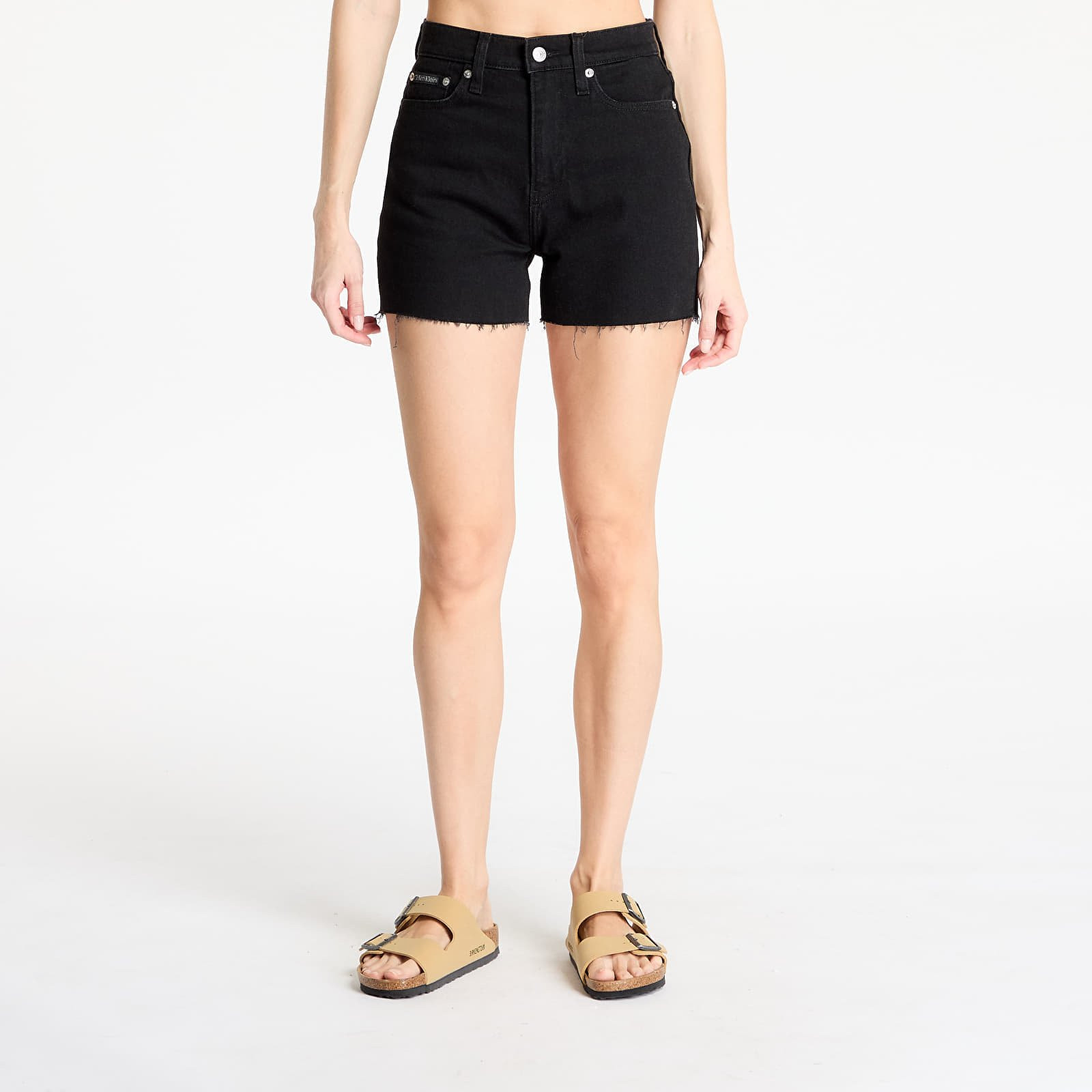 Šortky Calvin Klein Jeans Mom Short Denim Black 25
