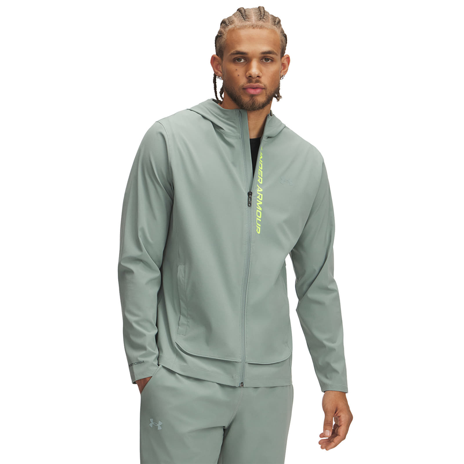 Bunda Under Armour OUTRUN THE STORM JACKET Silica Green/ High Vis Yellow/ Reflective S