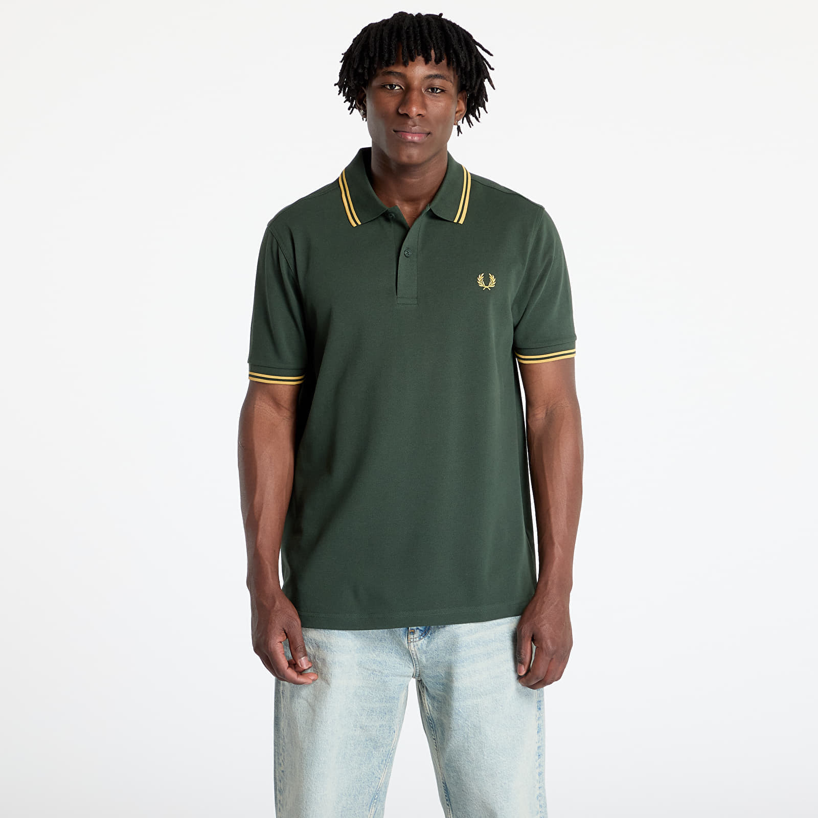 Tričko FRED PERRY Twin Tipped Shirt Crt Grn/ Hnycmb M