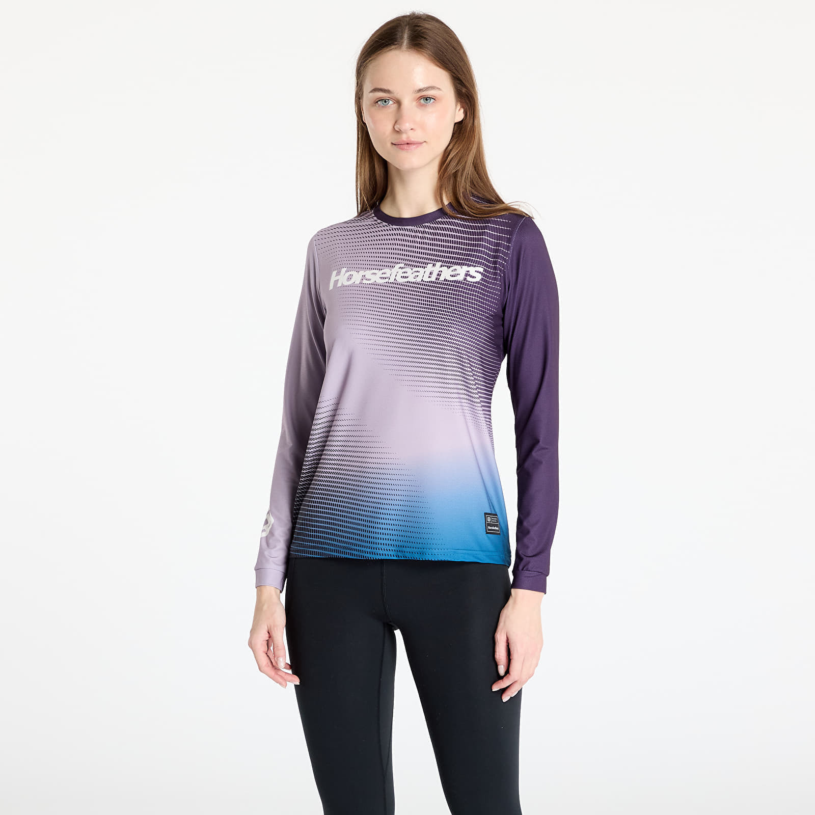 Tričko Horsefeathers W Quantum Ls Bike Jersey Iris Fade Out S