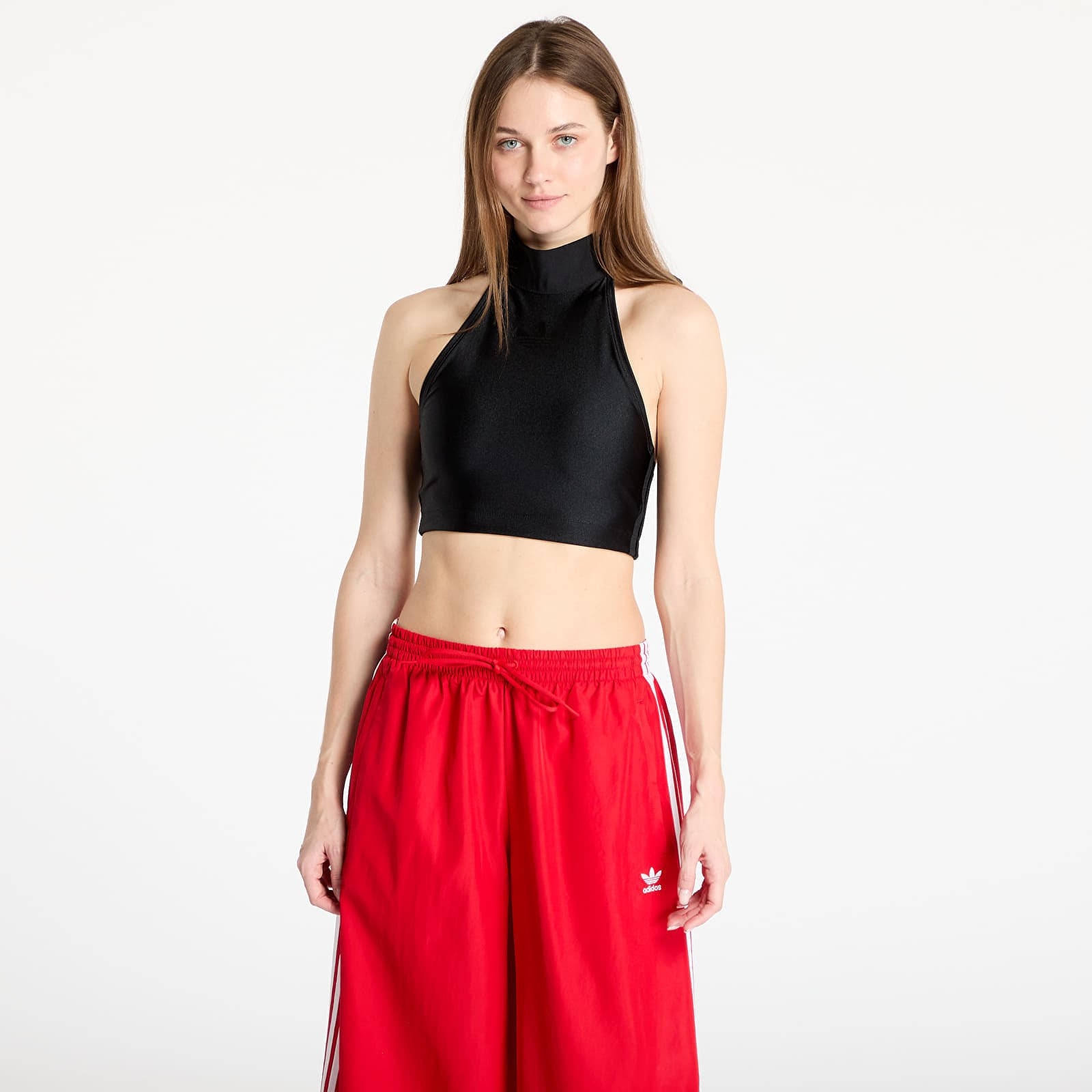 Top adidas Tie Neck Crop Top Black/ Black XS