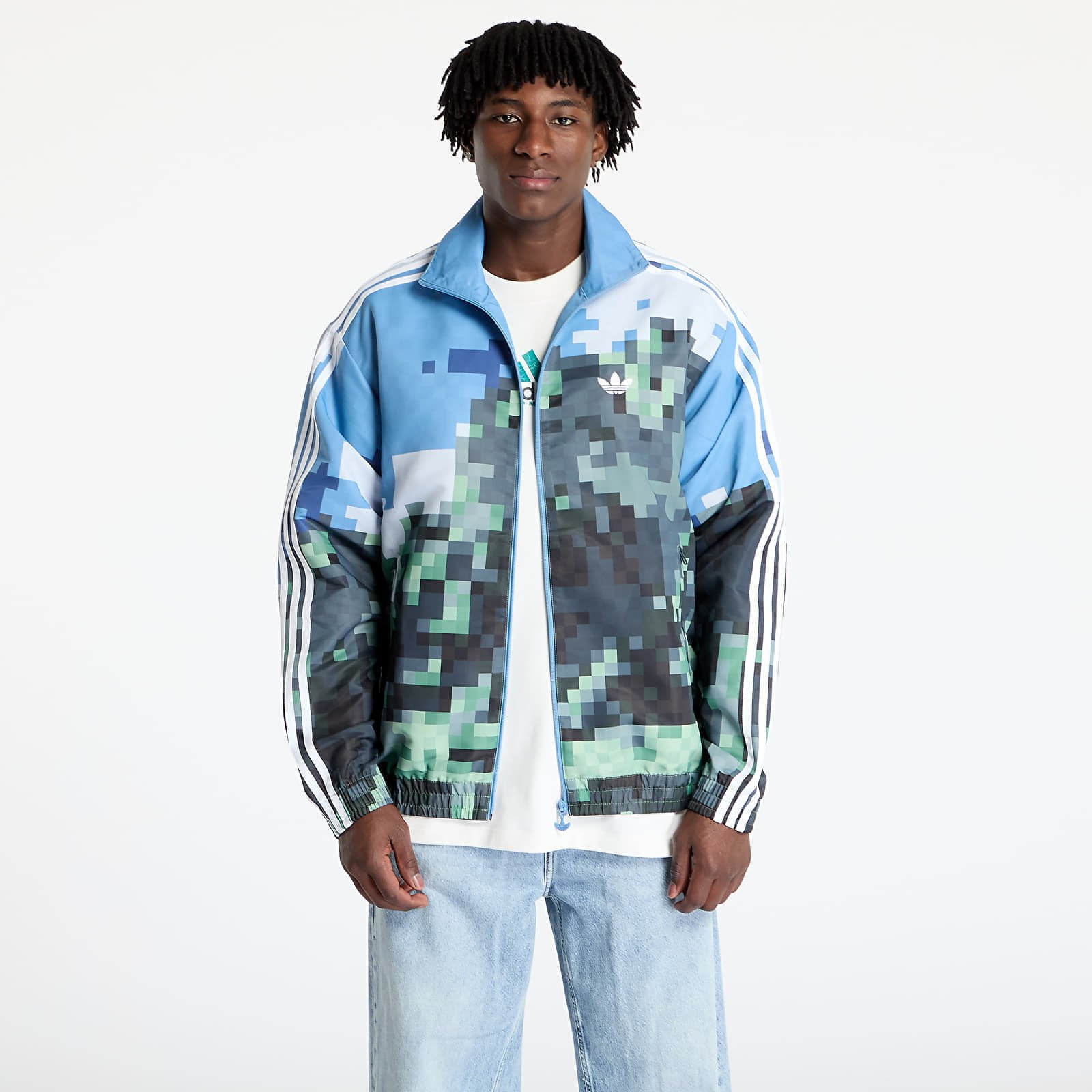 Bunda adidas x Minecraft Tracktop Blue/ Hazy Blue/ Magic Lime S