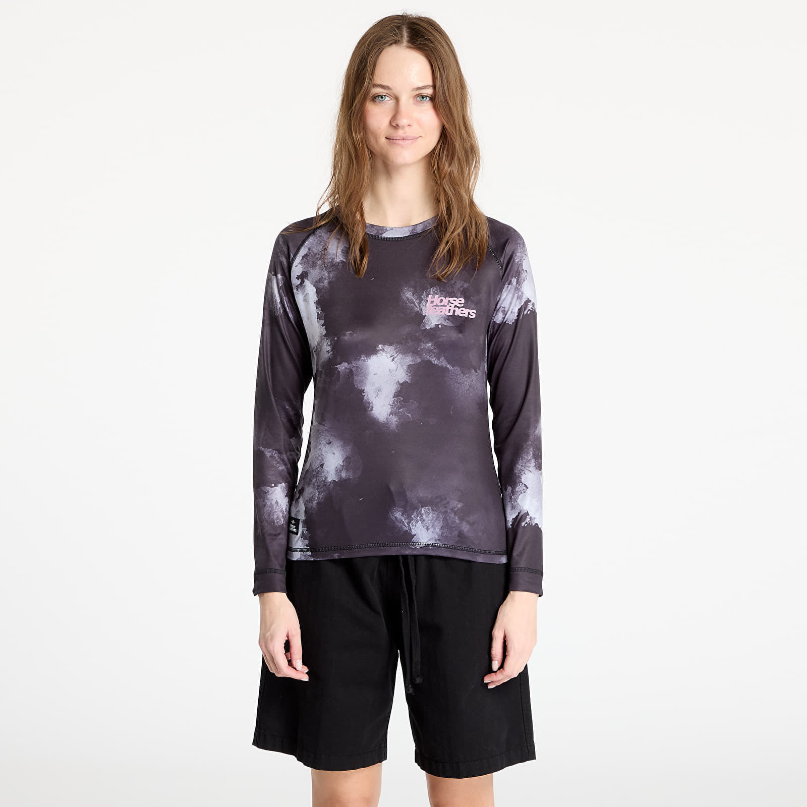 Tričko Horsefeathers Deco Long Sleeve Bike Jersey Grayscale XS