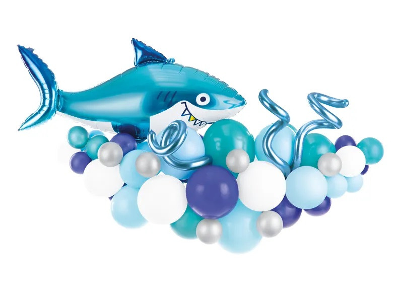PartyDeco Balónová girlanda - Žralok modrá 150 x 95 cm