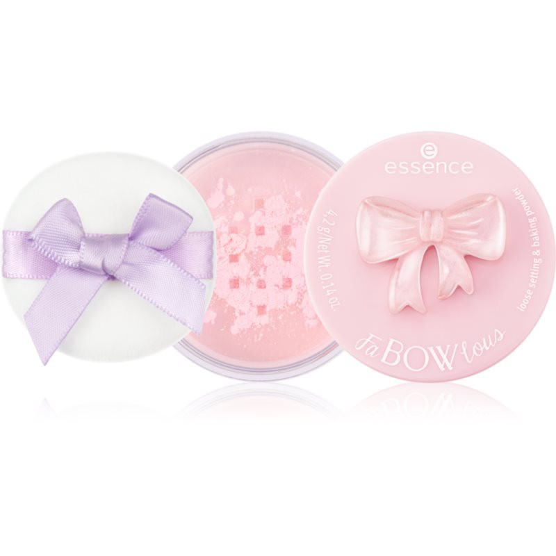essence FaBOWlous zmatňujúci transparentný púder odtieň 01 Bow, Set, Go! 4.2 g