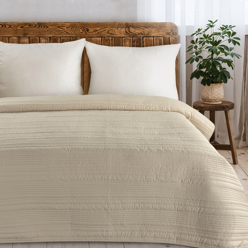 ArtFir Prikrývka na posteľ TARA | béžová 170 x 210 cm