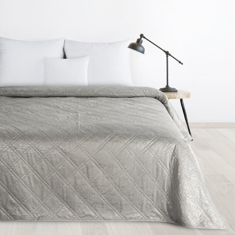 ArtFir Prikrývka na posteľ LUIZ | strieborná 220 x 240 cm