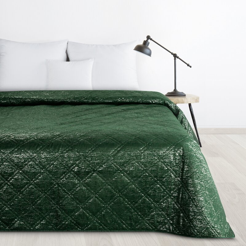 ArtFir Prikrývka na posteľ LUIZ | tmavozelená 200 x 220 cm