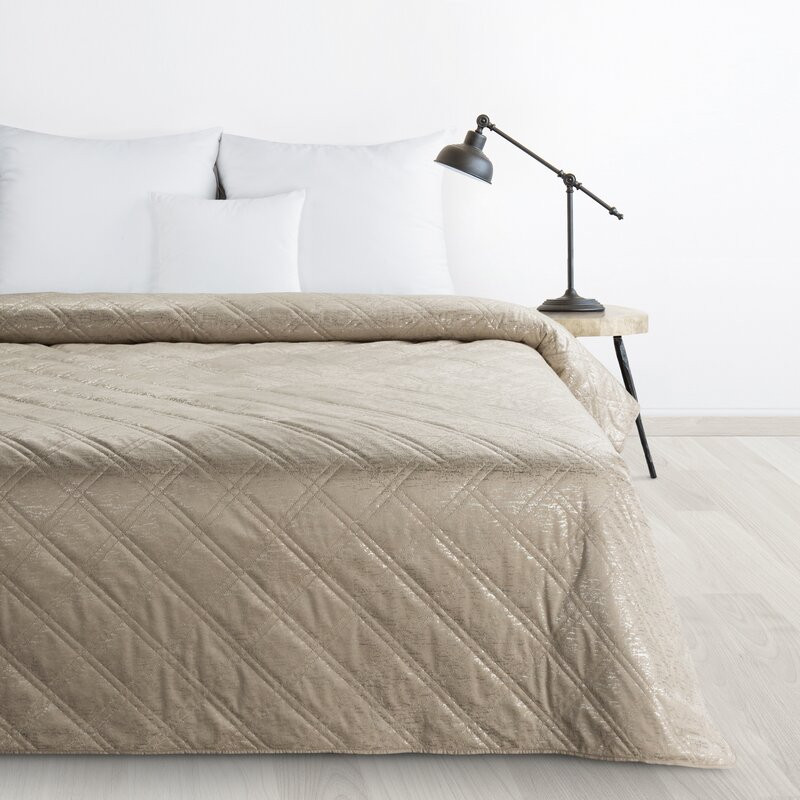 ArtFir Prikrývka na posteľ LUIZ | béžová 200 x 220 cm