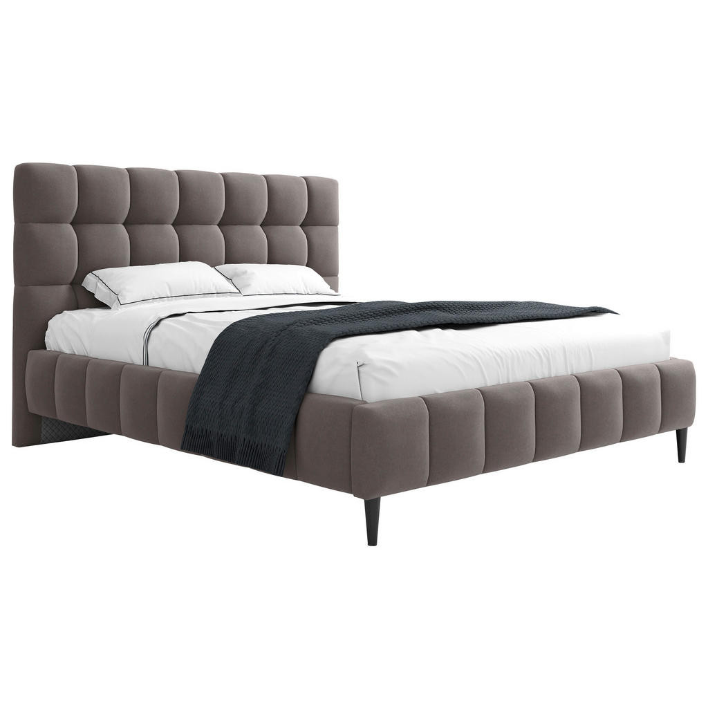 MID.YOU ČALÚNENÁ POSTEĽ, 180/200 cm, drevo, textil, kompozitné drevo, bahenná hnedá