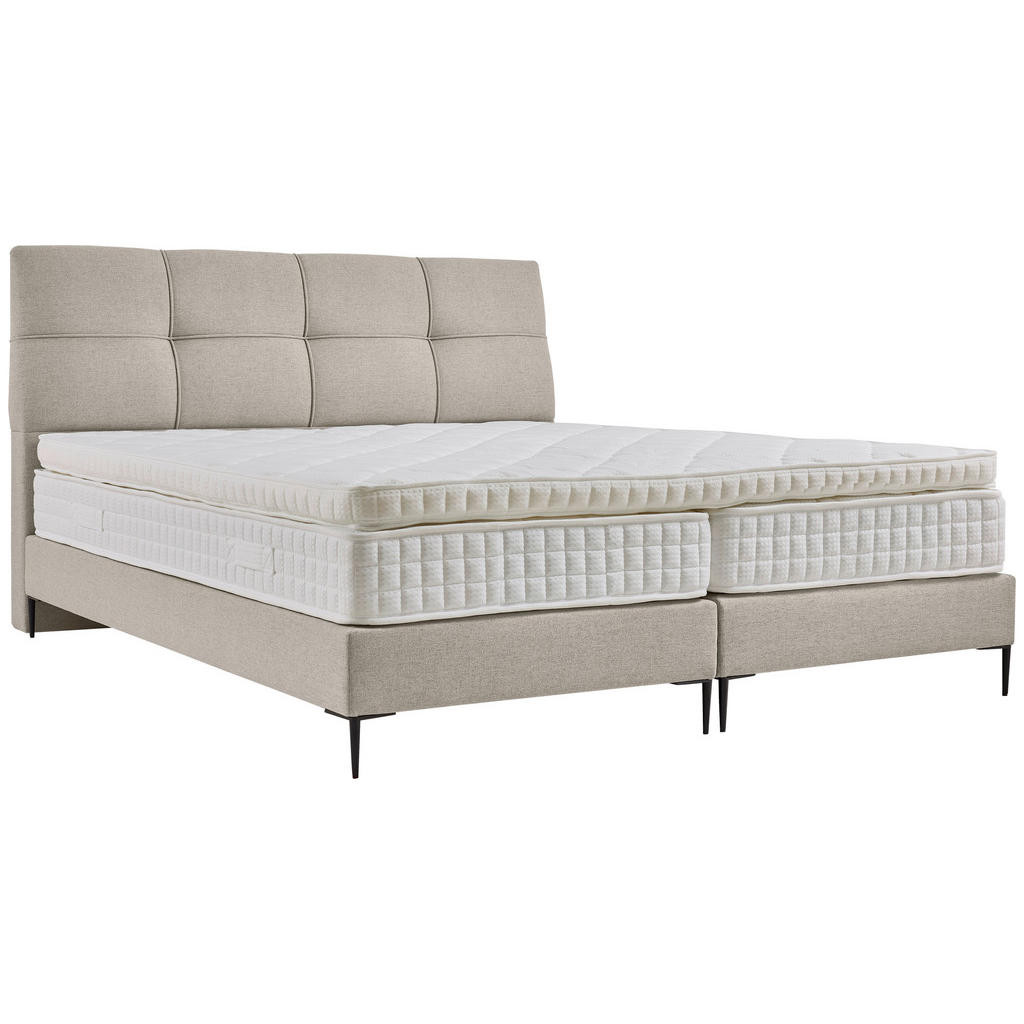 MID.YOU BOXSPRINGOVÁ POSTEĽ, 180/200 cm, textil, kompozitné drevo, krémová