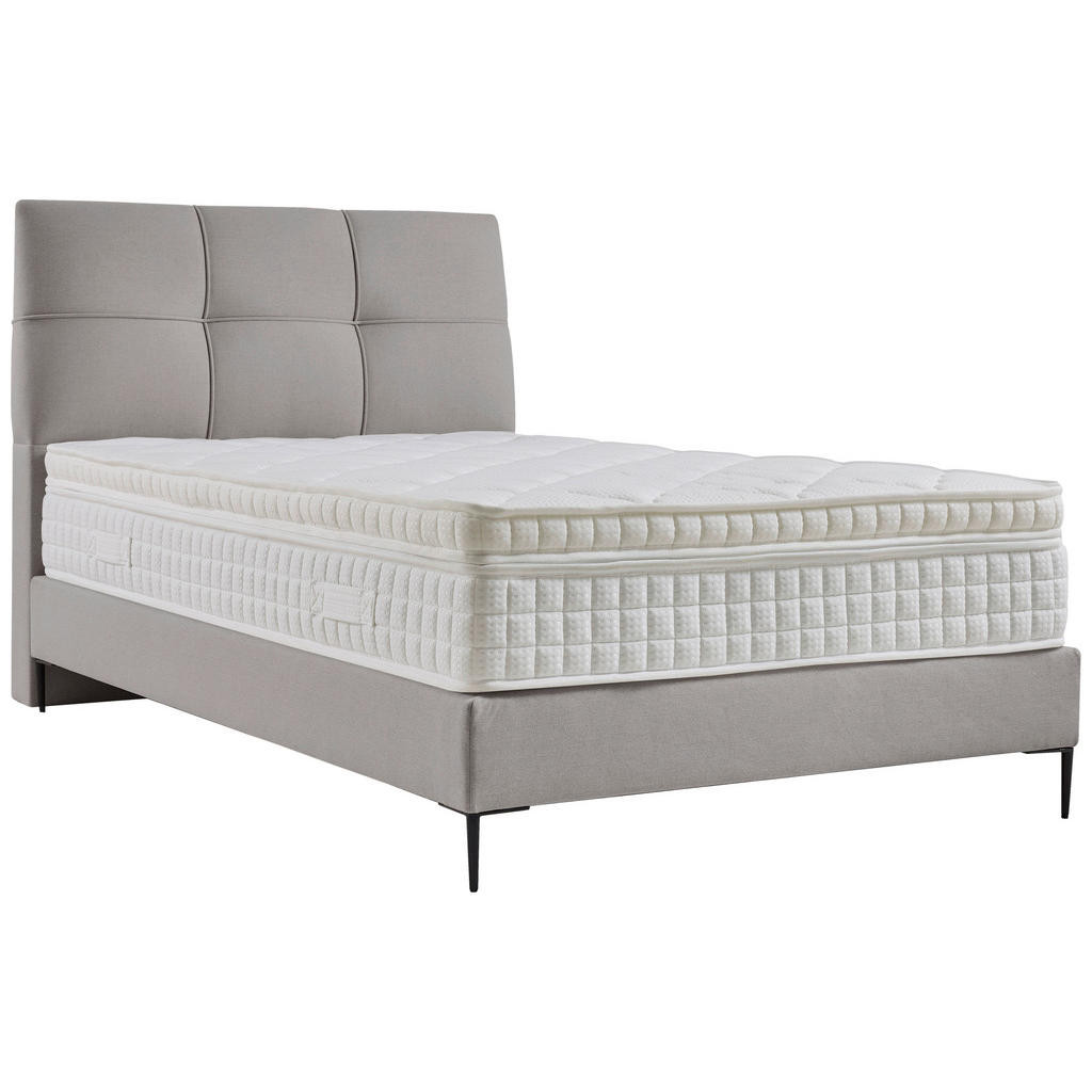 MID.YOU BOXSPRINGOVÁ POSTEĽ, 140/200 cm, textil, kompozitné drevo, sivá