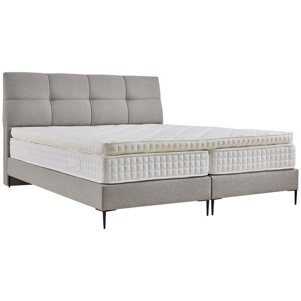 MID.YOU BOXSPRINGOVÁ POSTEĽ, 180/200 cm, textil, kompozitné drevo, sivá