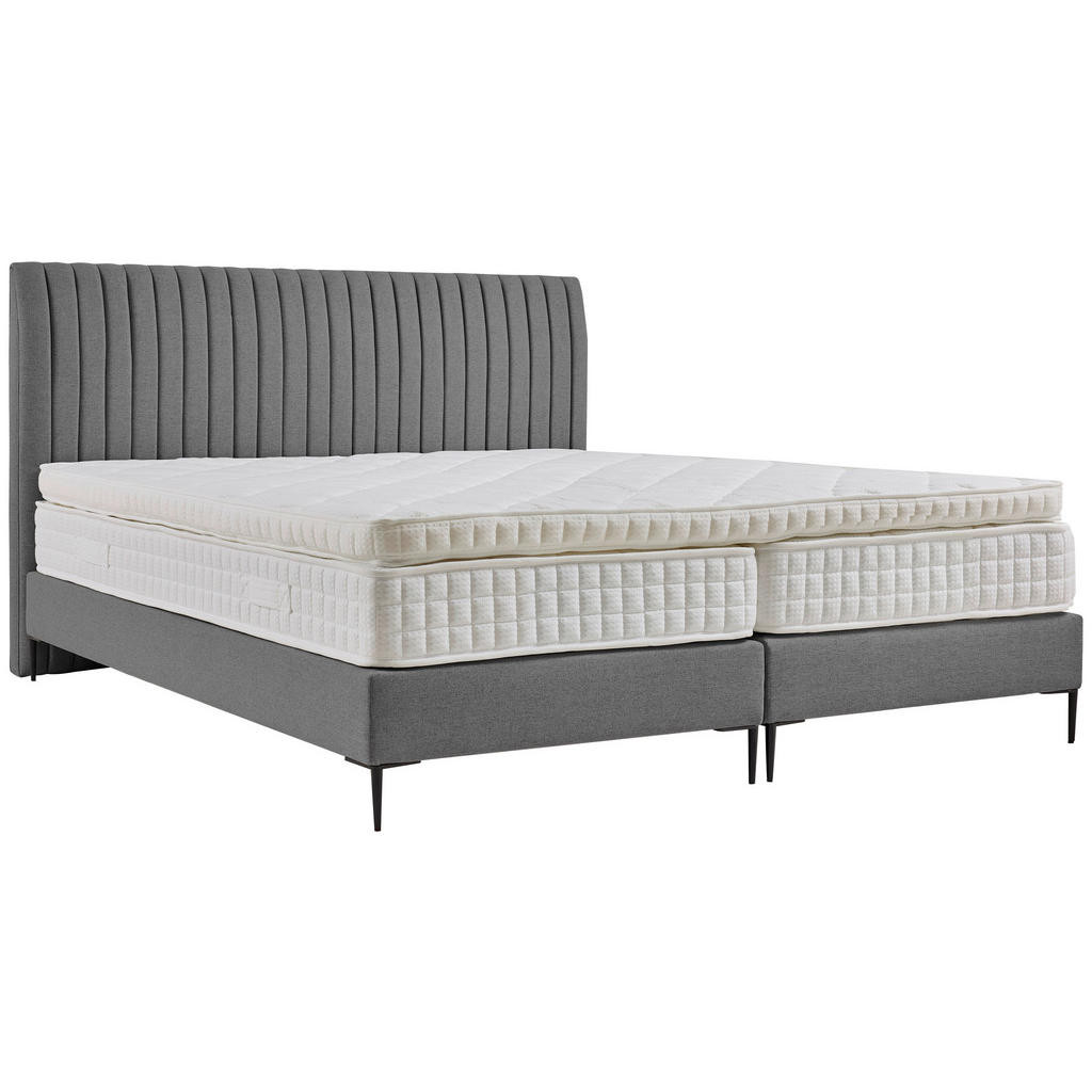 MID.YOU BOXSPRINGOVÁ POSTEĽ, 180/122 cm, textil, kompozitné drevo, sivá