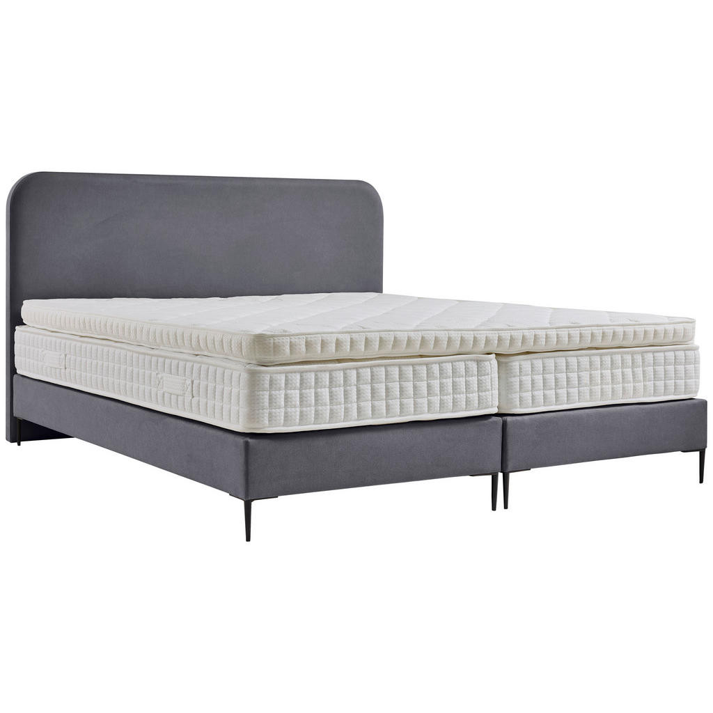 MID.YOU BOXSPRINGOVÁ POSTEĽ, 180/210 cm, textil, kompozitné drevo, sivá