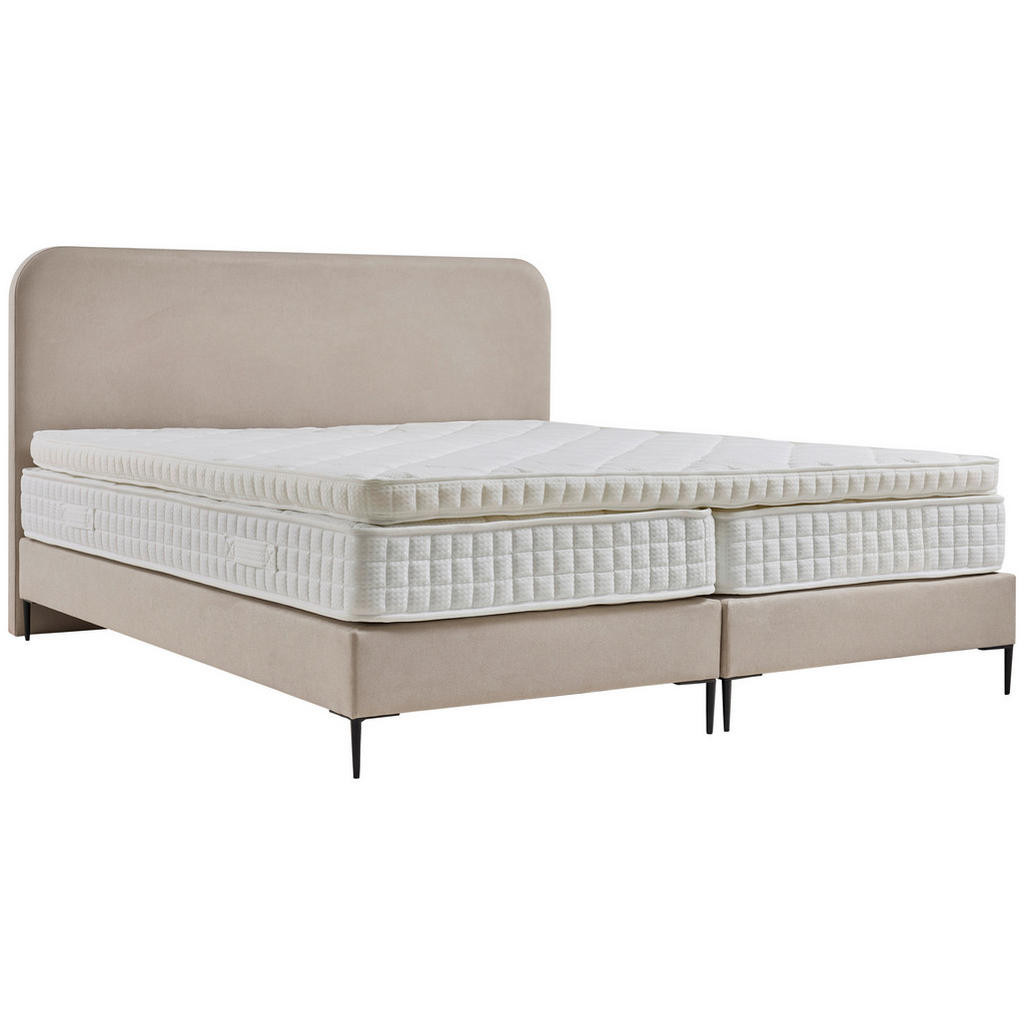 MID.YOU BOXSPRINGOVÁ POSTEĽ, 180/210 cm, textil, kompozitné drevo, béžová