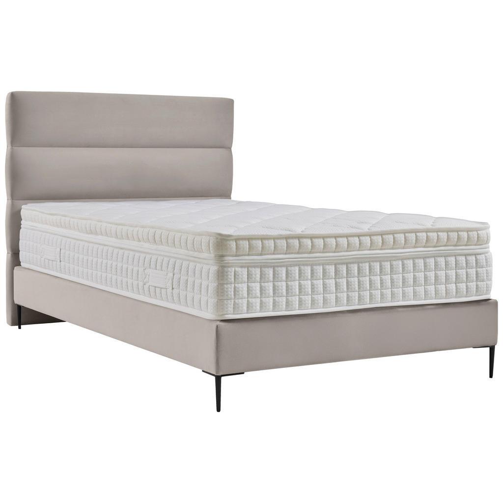 MID.YOU BOXSPRINGOVÁ POSTEĽ, 120/122 cm, textil, kompozitné drevo, krémová