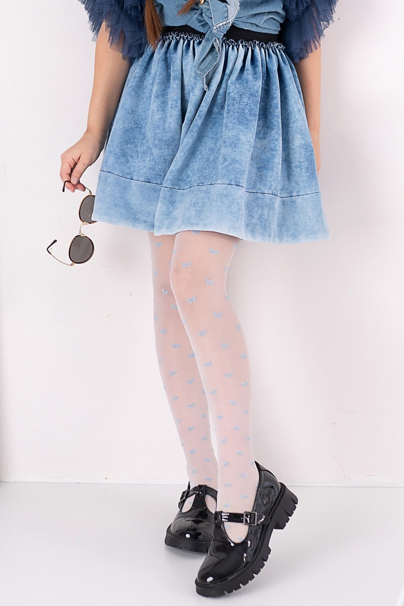 DIEVČENSKÉ VZOROVANÉ PANČUCHY KAJA DR2419 BIANCO-ROSE 116-122