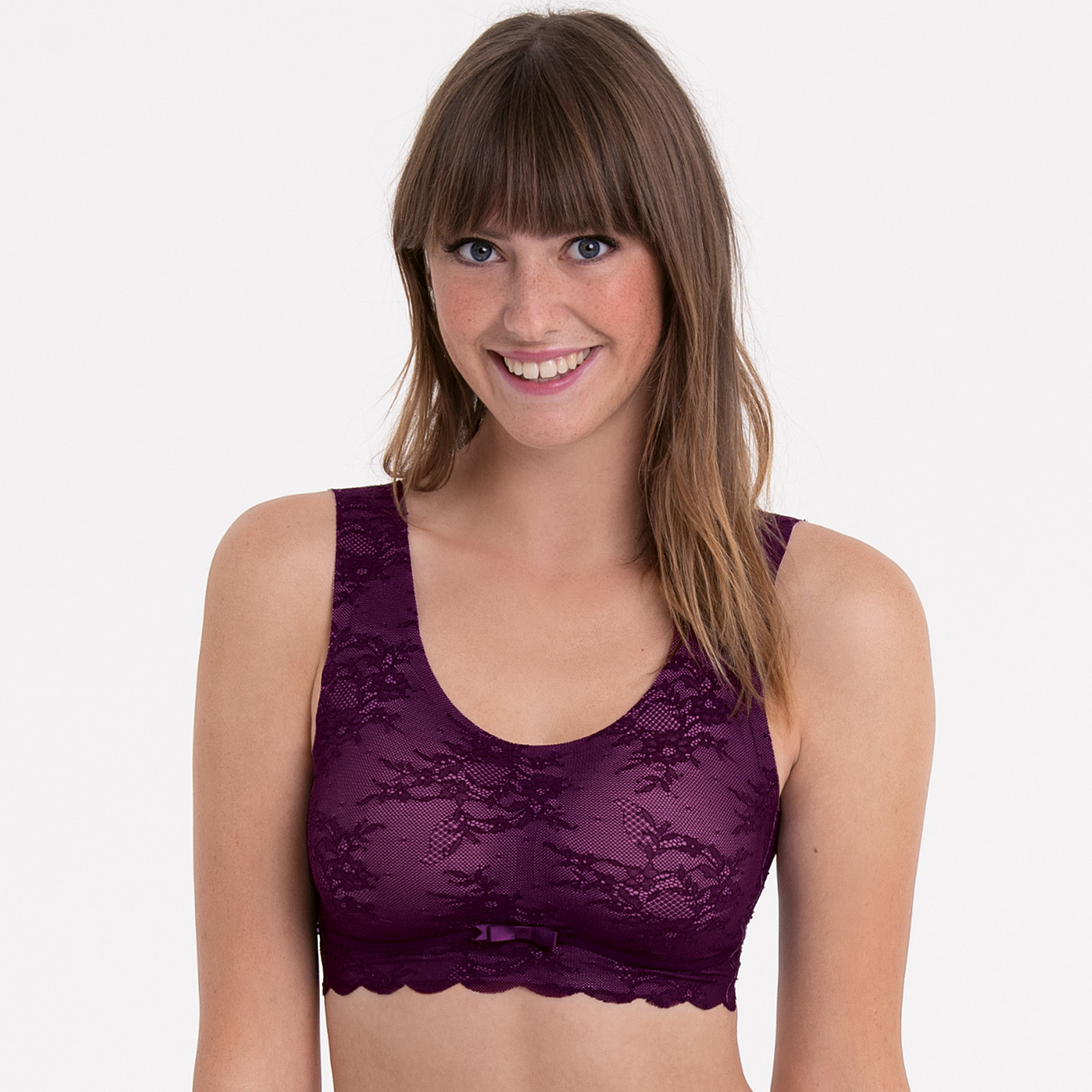 Esenciálna čipkovaná braletka s penovou výplňou 5400 fialová - Anita Classix 121 purple S