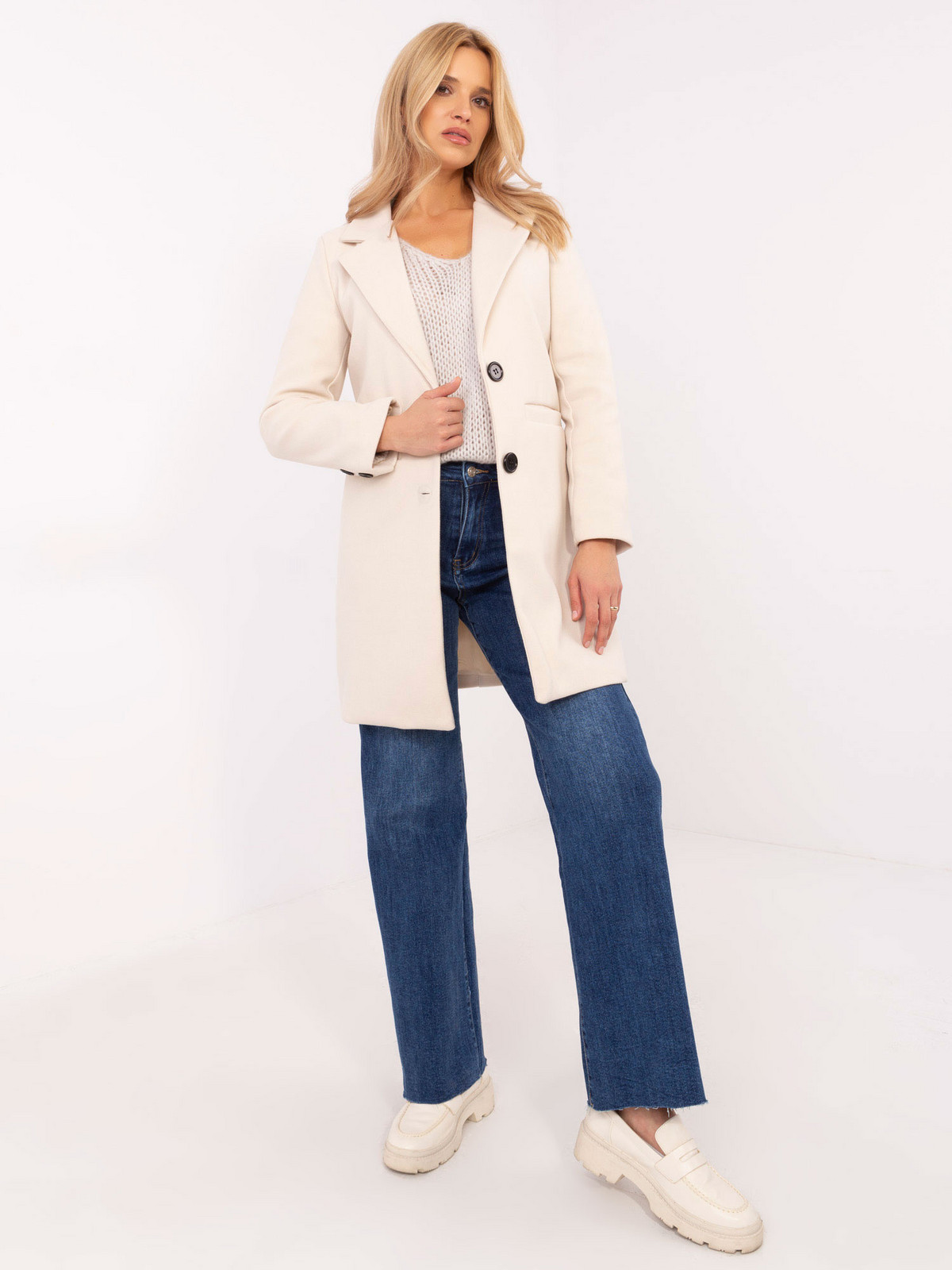 Kabát TW CZ BI 25533.18 svetlo béžový S