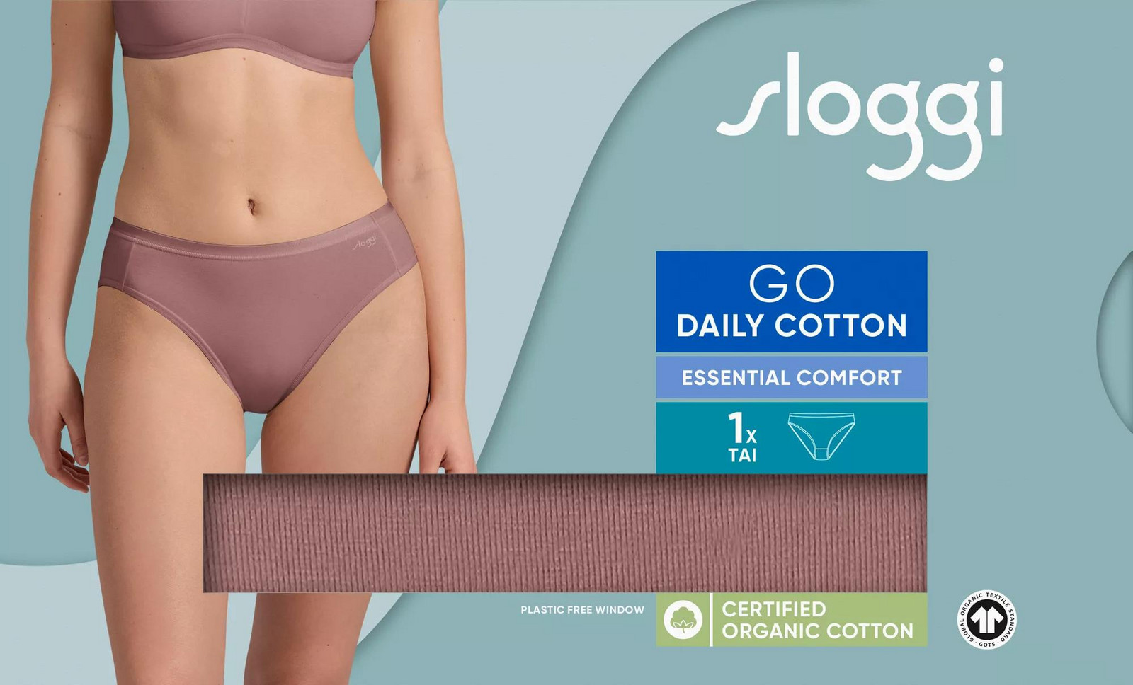 Dámske bavlnené tričko GO Daily Tai - BROWN - dark beige 1141 - SLOGGI BROWN XL