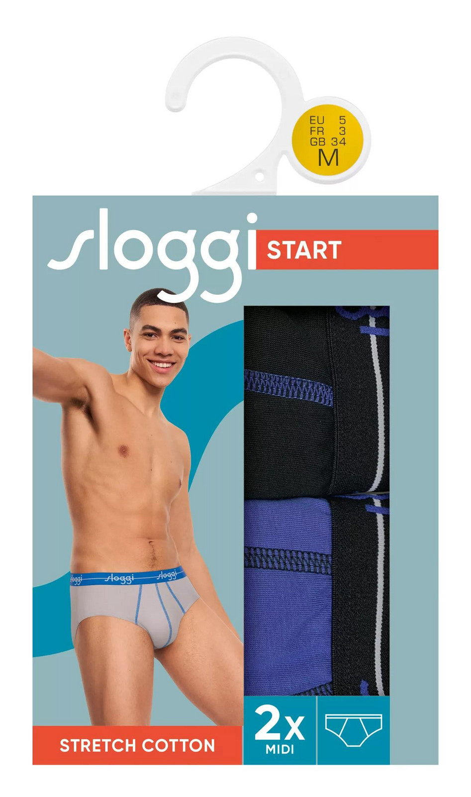 Pánske nohavičky Start Midi C2P box - UNKNOWN - modro-čierne V005 - SLOGGI UNKNOWN 6