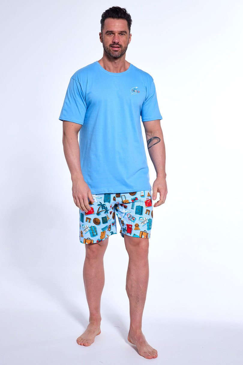 PÁNSKE PYŽAMO KR 326/174 TRAVEL Modrá M