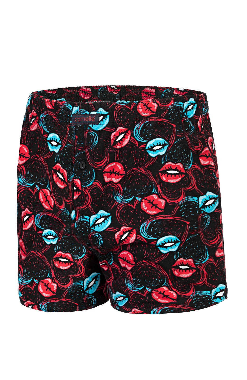 Pánske boxerky 048/06 Hot Lips 2 - Cornette XXL černá-barevný potisk