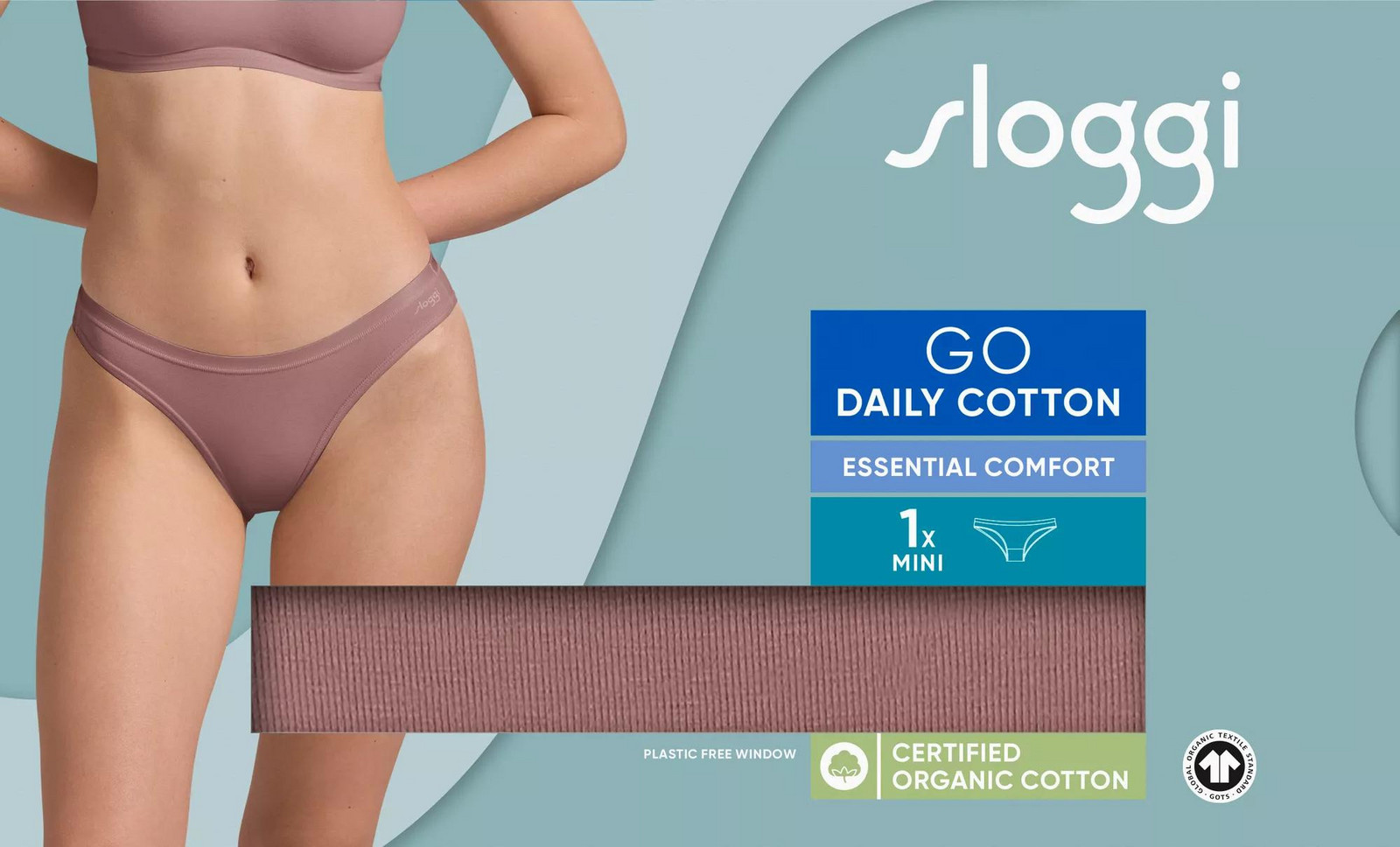 Dámske bavlnené mini nohavičky GO Daily - BROWN - svetlohnedé 1141 - SLOGGI BROWN XS