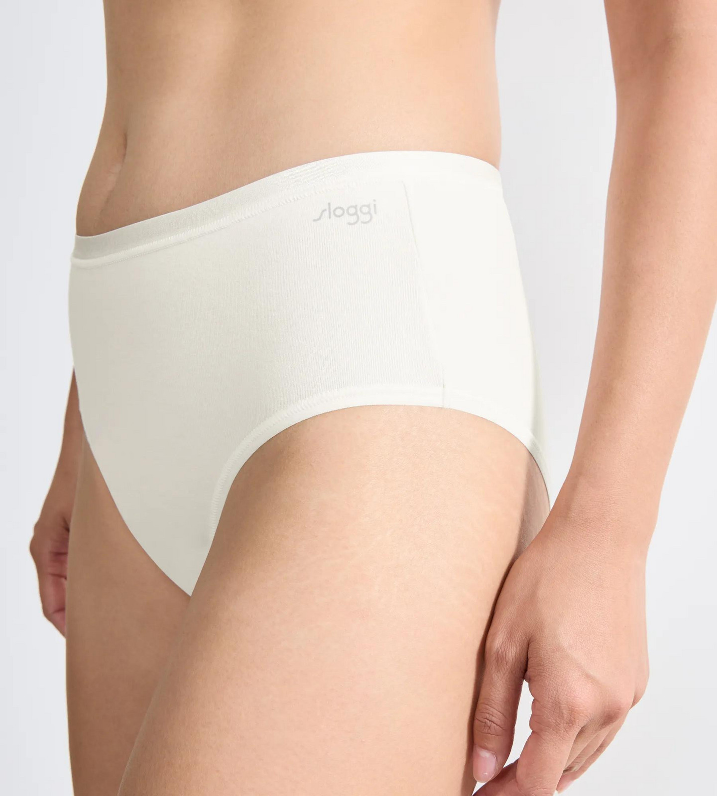 Dámske bavlnené midi nohavičky GO Daily 3P - WHITE - biele 00GZ - SLOGGI WHITE L