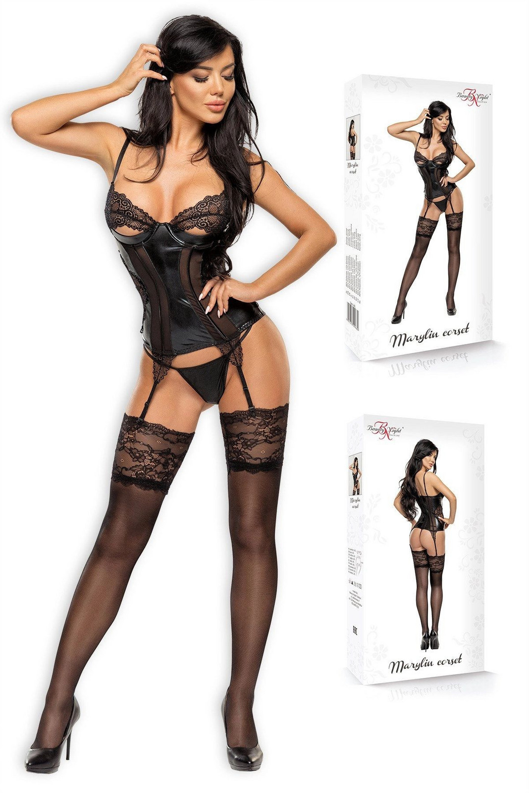 Dámsky erotický korzet Marilyn corset - BEAUTY NIGHT FASHION černá S/M