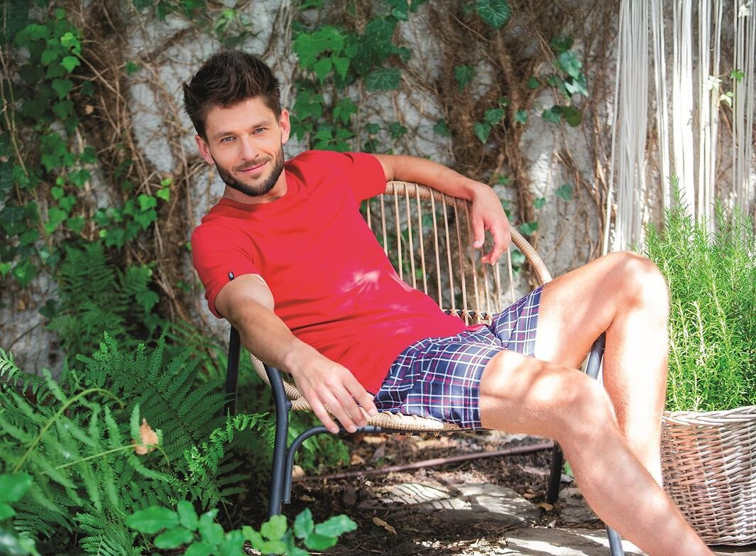 Pyžamo Kľúč MNS 453 A25 kr/r M-2XL červený grafit M