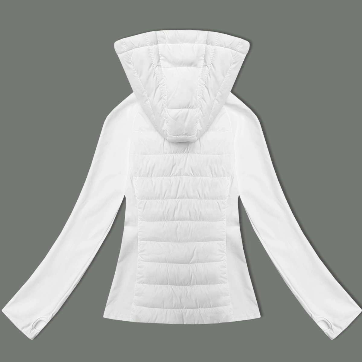 Biela dámska prešívaná bunda z rôznych lepených materiálov J Style (16M9226-281) odstíny bílé L (40)