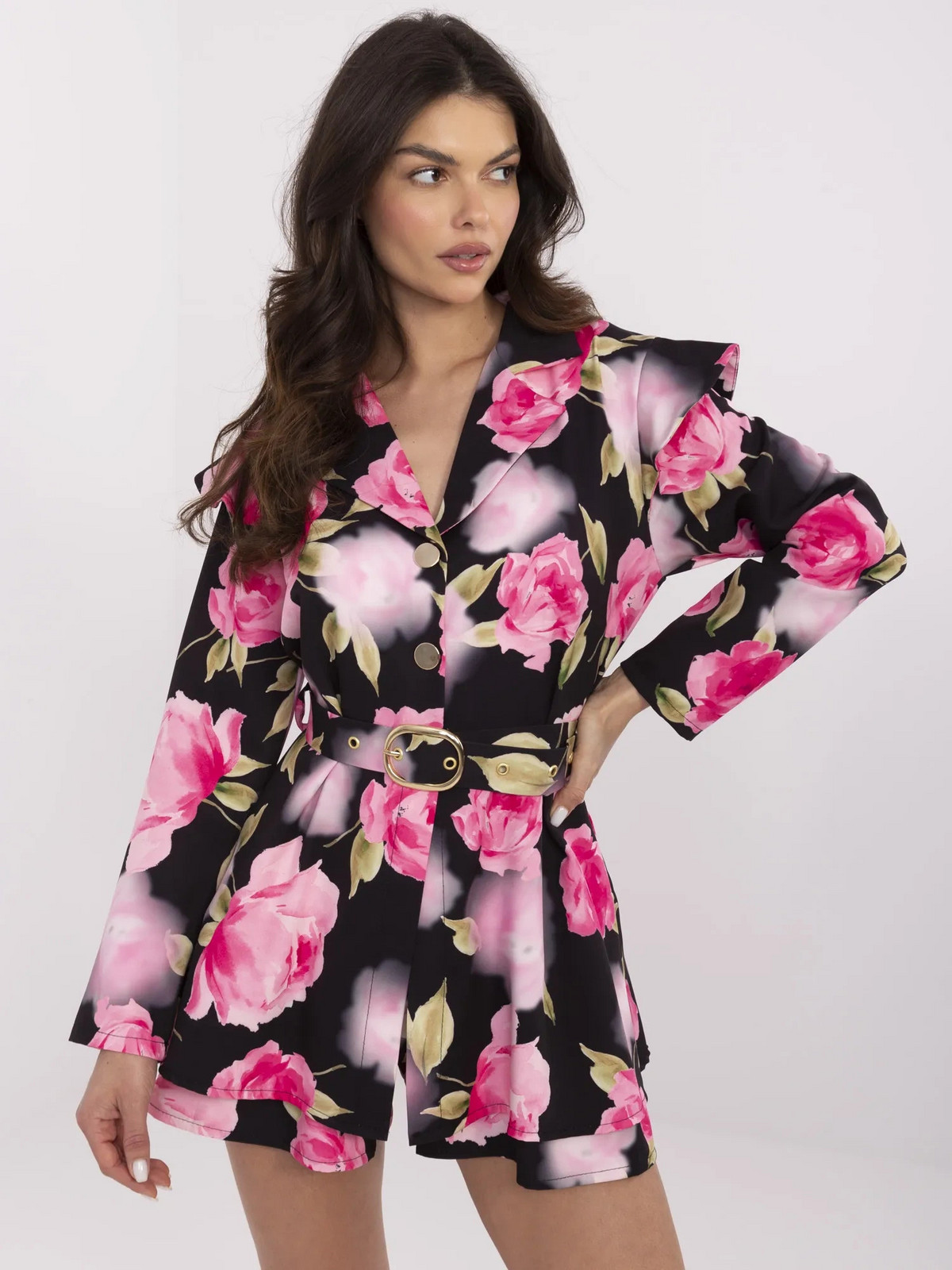 DHJ KO 20615 2.60 čierno-ružový overal jedna velikost