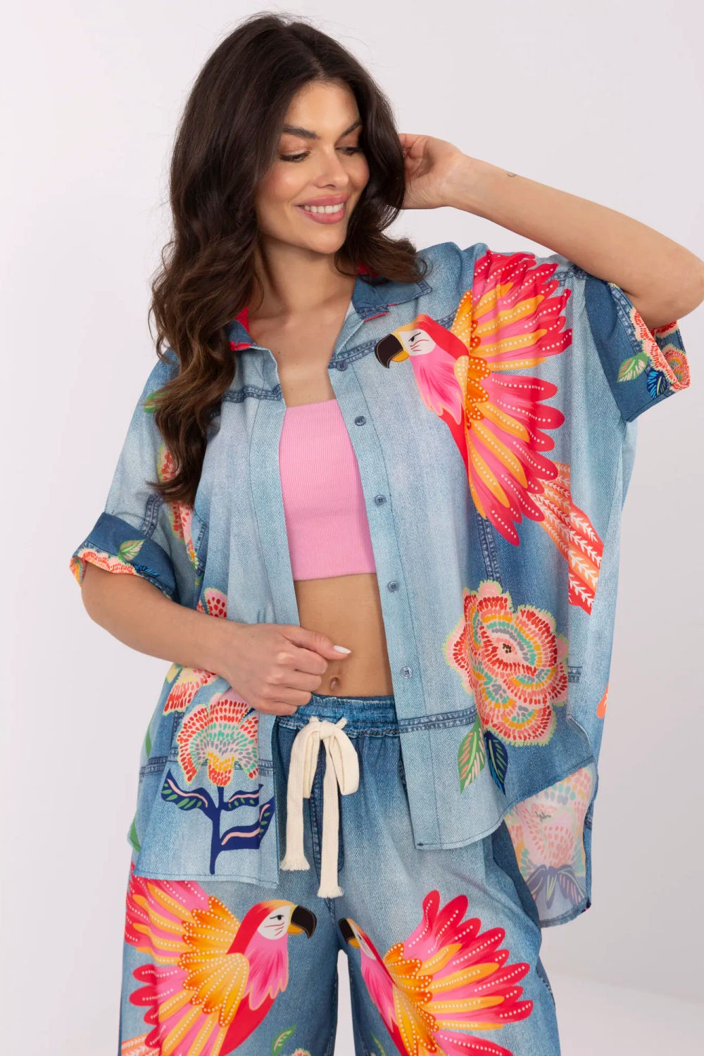 Košeľa DHJ KS 19007 6.86 modrá jedna velikost