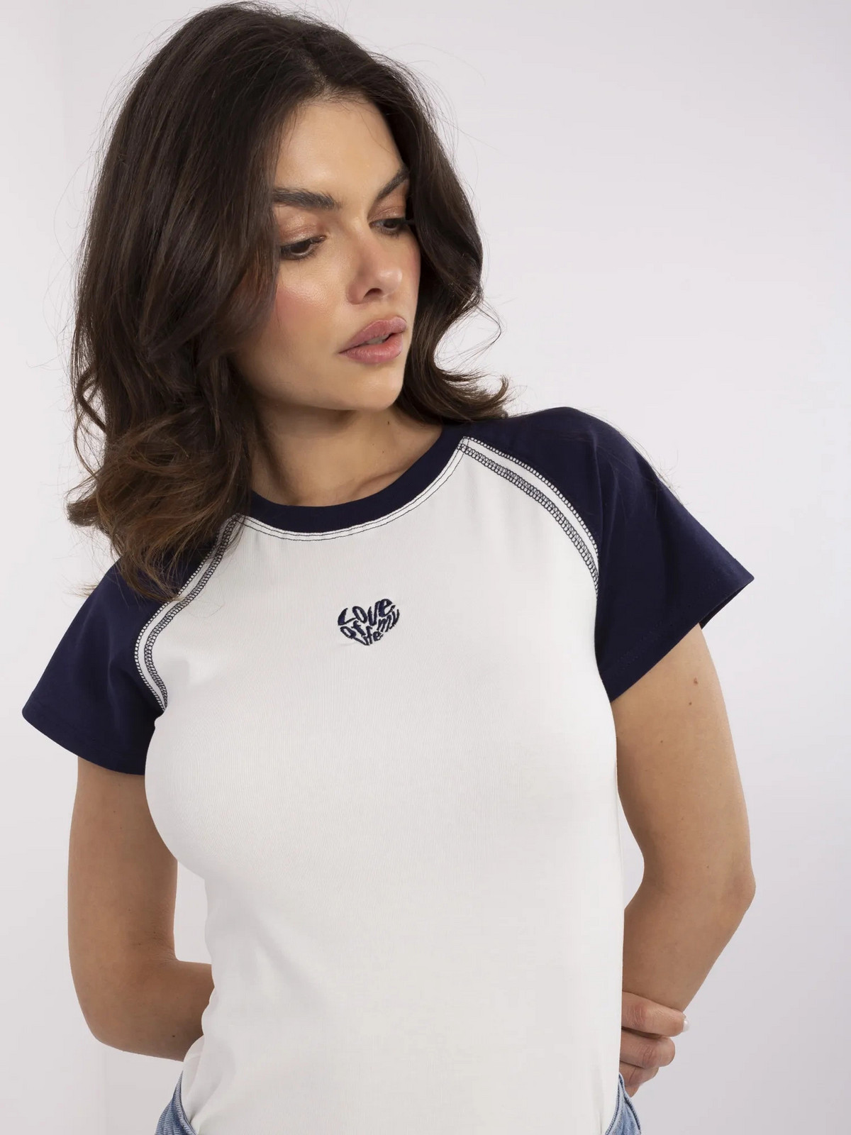 NM TS Tričko V7940.17 tmavo modré a biele jedna velikost