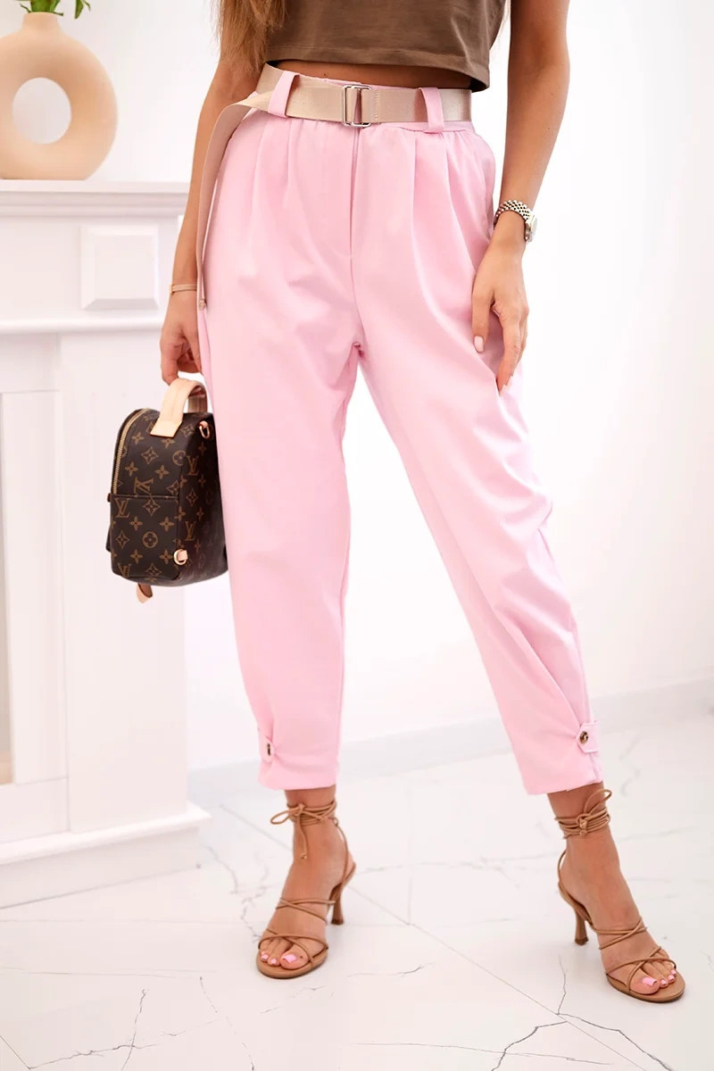 Letné nohavice Punto so zapínaním na nohaviciach candy pink UNI
