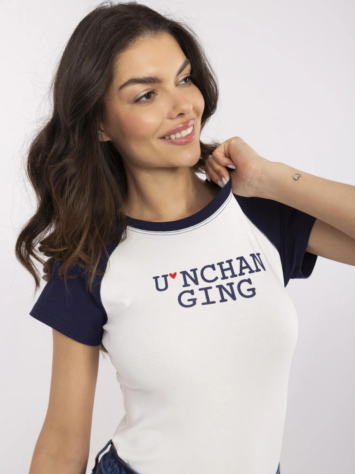 NM TS Tričko V7939.50 tmavomodrá a biela jedna velikost