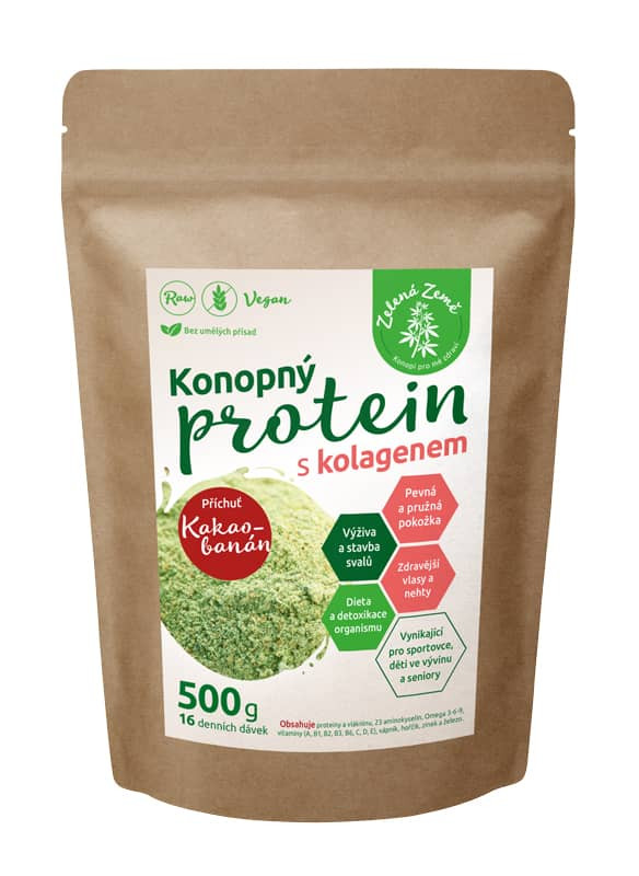 ZELENÁ ZEMĚ Konopný proteín s kolagénom 500 g