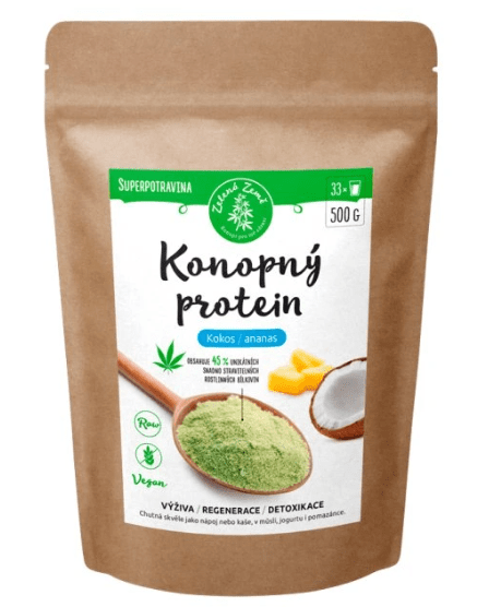 ZELENÁ ZEMĚ Konopný proteín kokos s ananásom 500 g