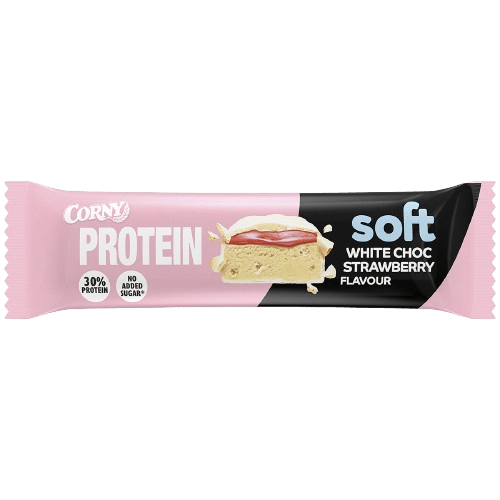 CORNY Proteín SOFT, Biela čokoláda-jahoda 45 g