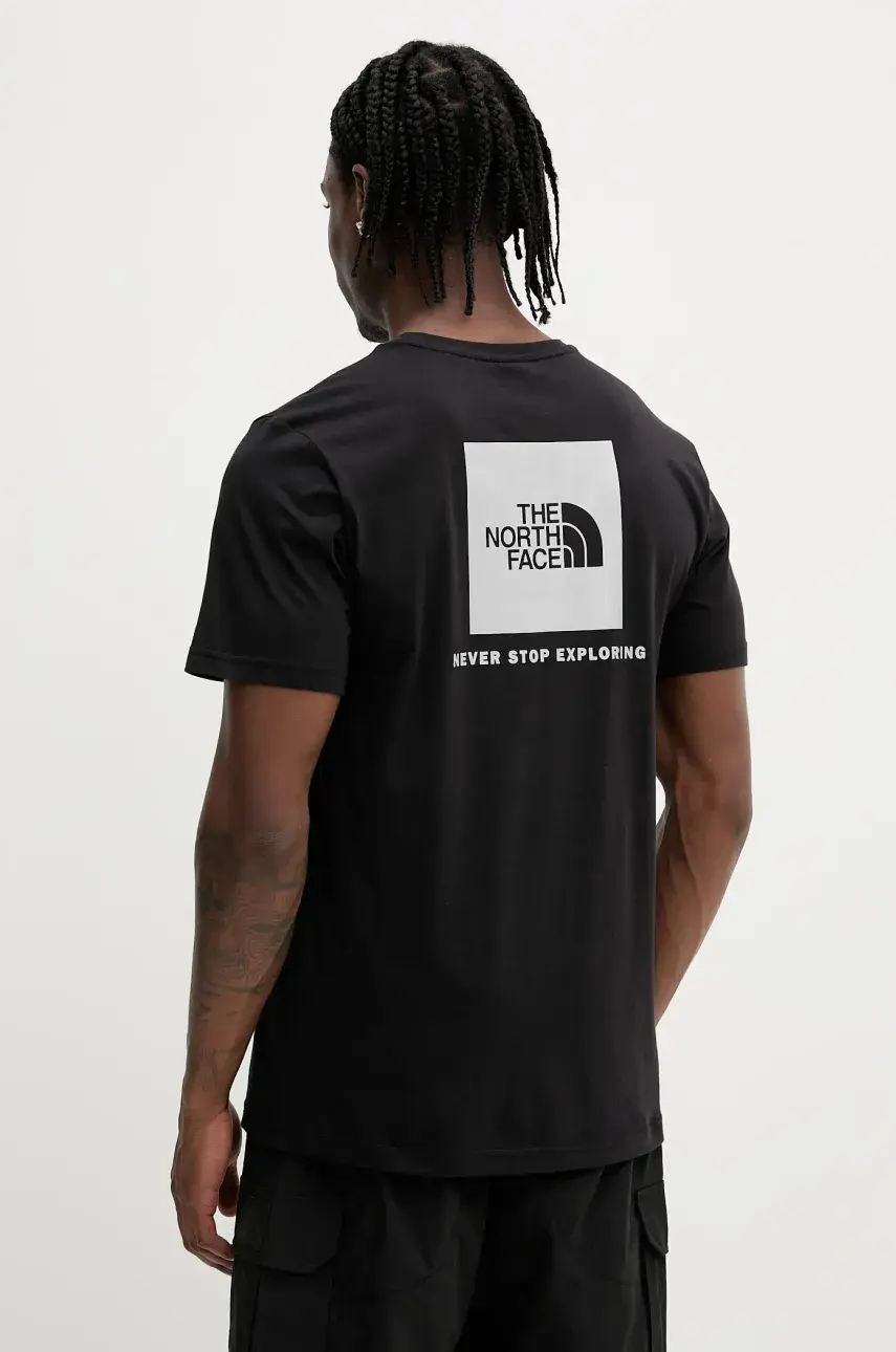 Bavlnené tričko The North Face Reflective Box pánske, čierna farba, s potlačou, NF0A8C4VU1H1