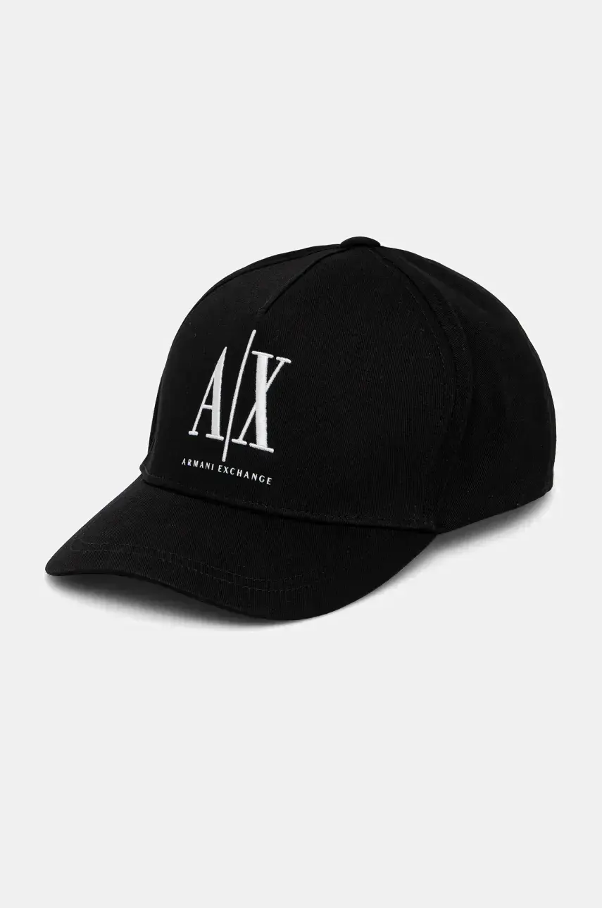 Bavlnená šiltovka Armani Exchange čierna farba, s potlačou, XW001179 AF14711