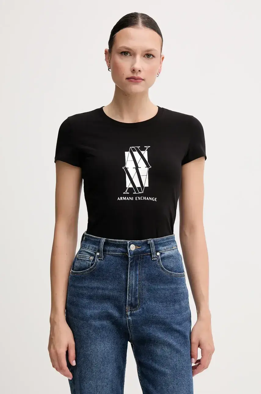 Tričko Armani Exchange dámske, čierna farba, XW000511 AF11929