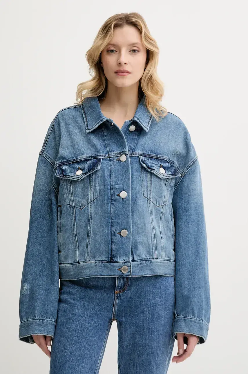 Rifľová bunda Pinko prechodná, oversize, 104644 A2E1