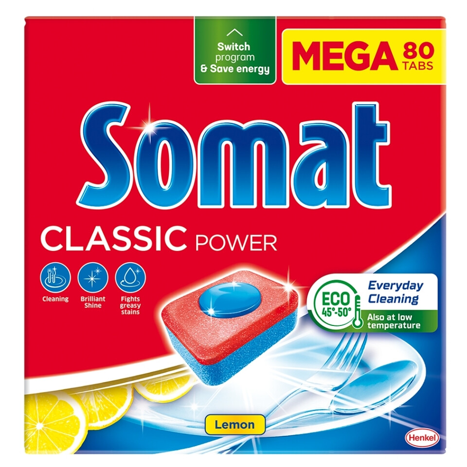 SOMAT Classic Power Tablety do umývačky Lemon 80 kusov